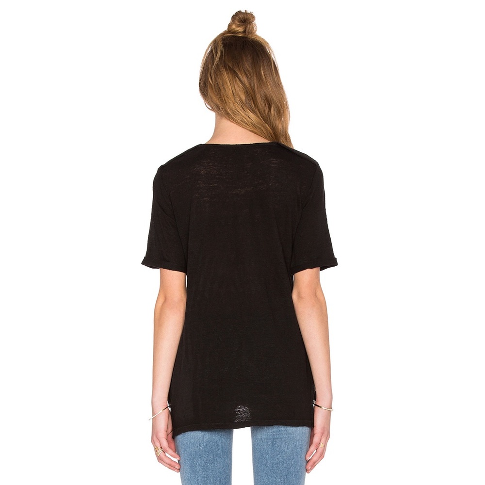 FRAME Le Boxy Epaulette Linen Tee - Picture 2 of 7